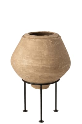 TARRO DE PIE CHAD PAPEL MACHE MARRON