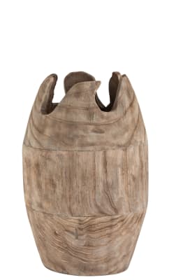 Jarron Irregular Madera Natural Large
