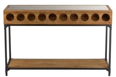 Consola Para Botellas De Vino Madera Natural