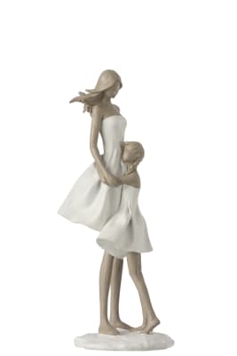 MADRE ABRAZO + HIJA RESINA BLANCO/TOPO