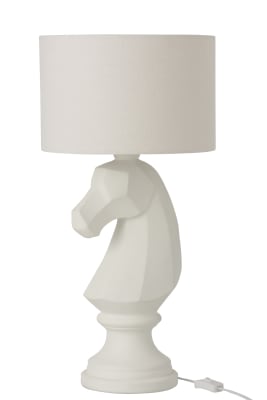 Lampara Pieza De Ajedrez Resina Blanco