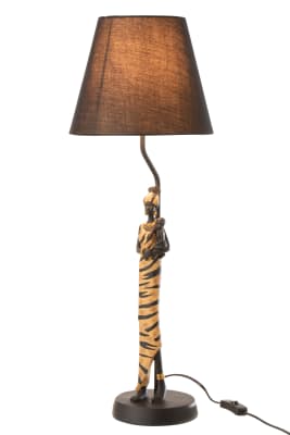 LAMPARA AFRICANA CEBRA RESINA