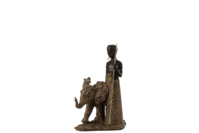 CHICO + ELEFANTE RESINA MARRON