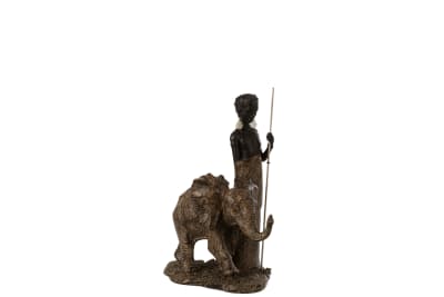 CHICO + ELEFANTE RESINA MARRON