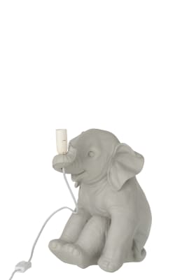 lámpara elefante resina gris