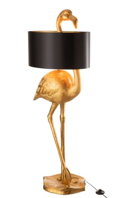 LAMPARA FLAMENCO RESINA ORO/NEGRO