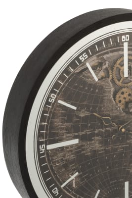 RELOJ MAPAMUNDO MDF ANTIGUO ORO/NEGRO SMALL