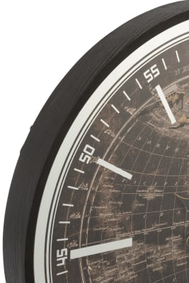 RELOJ MAPAMUNDO MDF ANTIGUO ORO/NEGRO LARGE