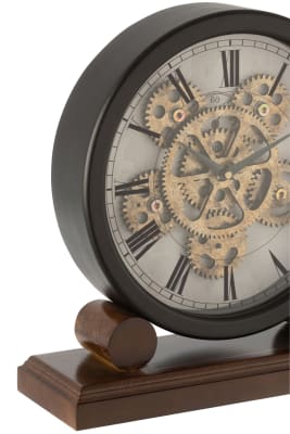 Reloj De Pie Interior Mdf Antiguo Oro/Negro