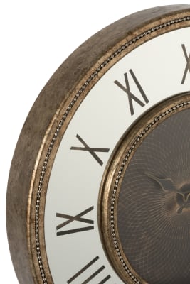 Reloj Numeros Romanos Led Espejo Mdf Antiguo Oro Small