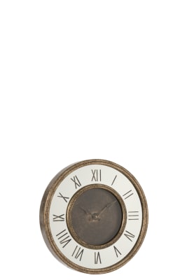 Reloj Numeros Romanos Led Espejo Mdf Antiguo Oro Small