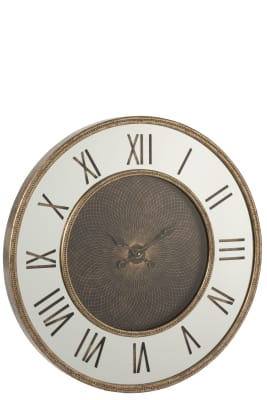 Reloj Numeros Romanos Led Espejo Mdf Antiguo Oro Large