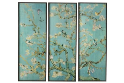 DECORACION MURAL MARCO TABLA VIDRIO VERDE MIX/METAL NEGRO SURTIDO DE 3