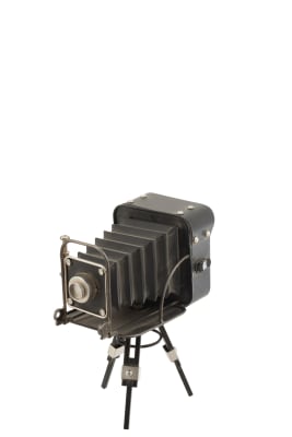 RELOJ ANTIGUA CAMERA DE PELICULA METAL NEGRO