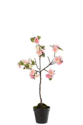 Arbol De Flor Plastico Rosa/Marron Small