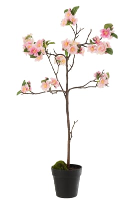 Arbol De Flor Plastico Rosa/Marron Medium(22x22x90cm)