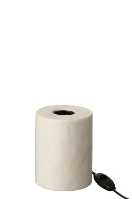 Lampara Pie Marmol Redondo Blanco