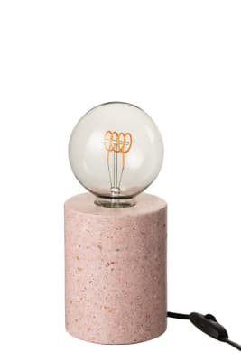 Lampara Pie Terrazzo Redondo Rosa