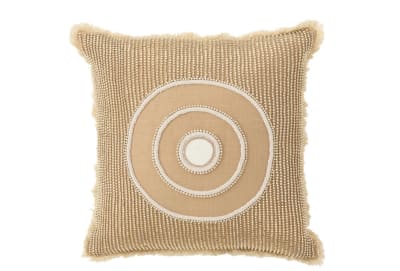 ALMOHADA CIRCULO IBIZA ALGODON BLANCO/BEIS