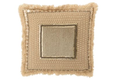 ALMOHADA BORDE IBIZA ALGODON BEIS/BLANCO