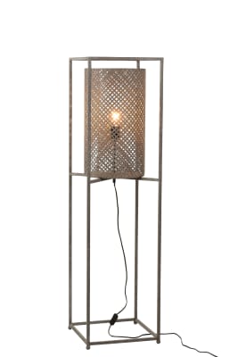 LAMPARA RECTA CALADA METAL GRIS SMALL