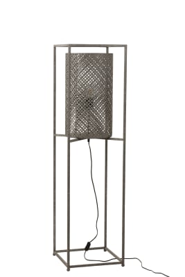 LAMPARA RECTA CALADA METAL GRIS SMALL