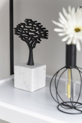 ARBOL + PIE ALUMINIO/MARMOL NEGRO/BLANCO