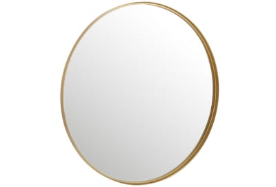 Espejo Redondo Borde Alto Metal/Cristal Oro Large