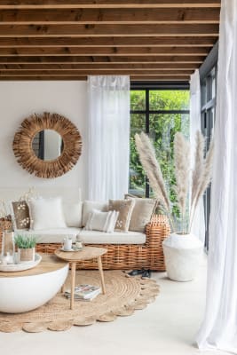 MESA REDONDA MADERA DE MANGO/METAL NATURAL/BLANCO SMALL