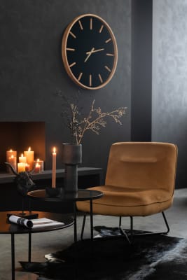 SILLA LOUNGE TEXTIL/METAL OCRE