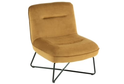 SILLA LOUNGE TEXTIL/METAL OCRE
