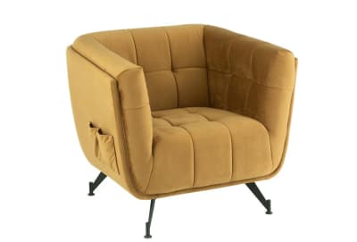 SILLON LOUN 1P TEX/MA/ME OCRE (90x82x75,5cm)