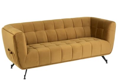 SILLON LOUNGE 3 PERSONA TEXTIL/MADERA/METAL OCRE