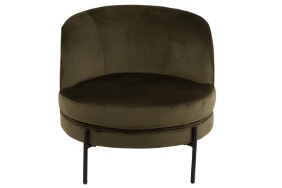 SILLA LOUNGE REDONDA TEXTIL/METAL VERDE
