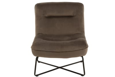 SILLA LOUNGE TEXTIL/METAL GRIS OSCURO