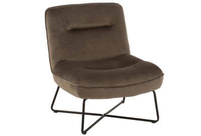 SILLA LOUNGE TEXTIL/METAL GRIS OSCURO