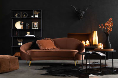 SOFA ELISABETH TEXTIL/METAL MARRON