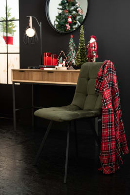 SILLA MORGAN TEXTIL/METAL VERDE OSCURO
