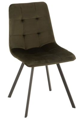 SILLA MORGAN TEXTIL/METAL VERDE OSCURO