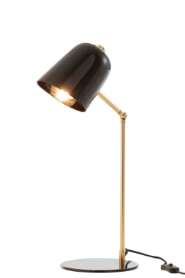 LÁMPARA DE MESA LORA HIERRO NEGRO/ORO