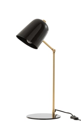 LÁMPARA DE MESA LORA HIERRO NEGRO/ORO
