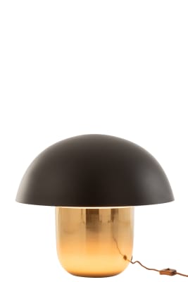 LÁMPARA HONGO HIERRO NEGRO/ORO LARGE