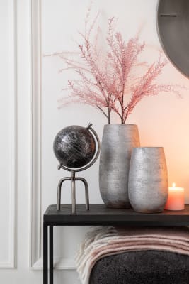 GLOBO TRÍPODE HIERRO/PLÁSTICO PLATA/NEGRO SMALL