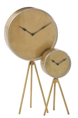 RELOJ TRÍPODE HIERRO ORO LARGE