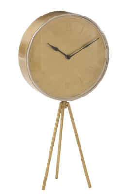 RELOJ TRÍPODE HIERRO ORO LARGE