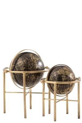 GLOBO VINTAGE HIERRO/PLÁSTICO ORO/NEGRO LARGE