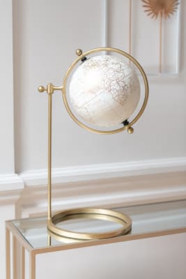 GLOBO CIRCULO ORIENTABLE HIERRO/ PLÁSTICO ORO/BLANCO SMALL