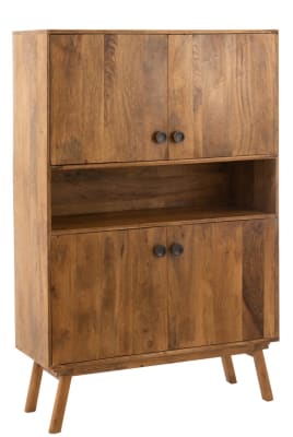 ARMARIO LORA 4 PUERTAS MADERA DE MANGO MARRON
