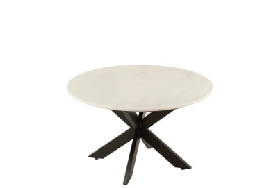 MESA DE SALON MARC MARMOL/HIERRO NEGRO/BLANCO