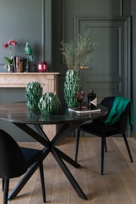 MESA DE COMEDOR MARC MARMOL/HIERRO NEGRO